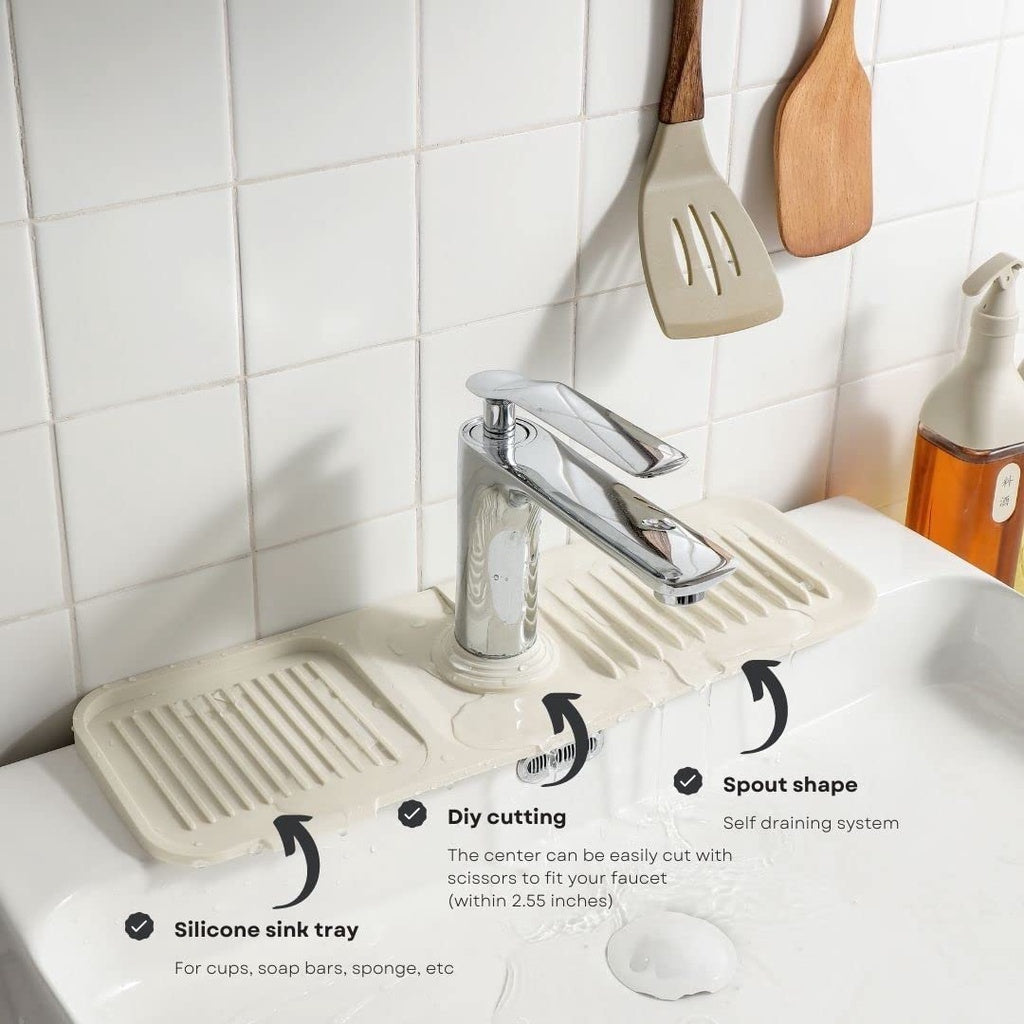 Silicone Faucet Mat - Keeps Kitchen & Bath Countertops Dry